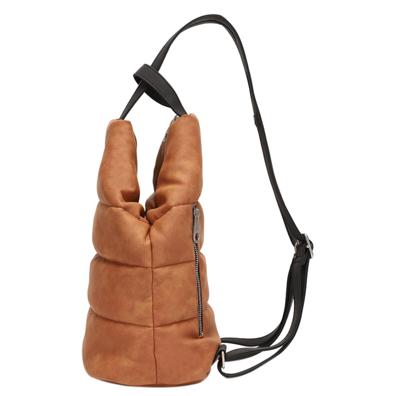 MOCHILA Y CROSSBODY AMELIE PU CAMEL CALU - 4