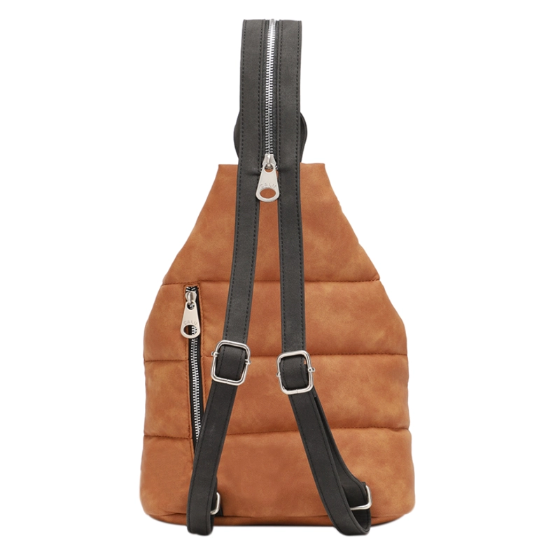 MOCHILA Y CROSSBODY AMELIE PU CAMEL CALU - 5
