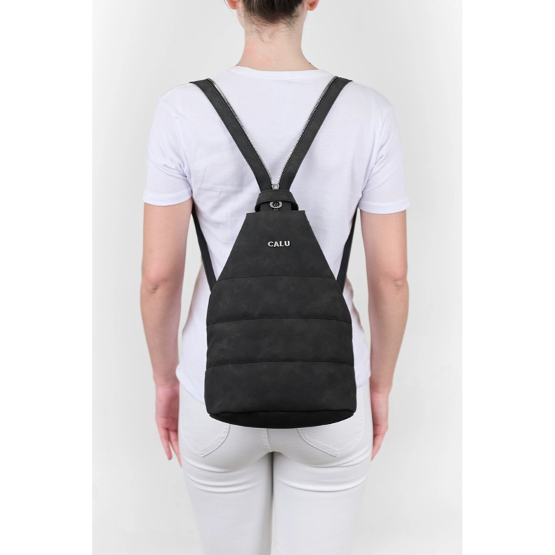 MOCHILA Y CROSSBODY AMELIE PU NEGRO CALU - 6