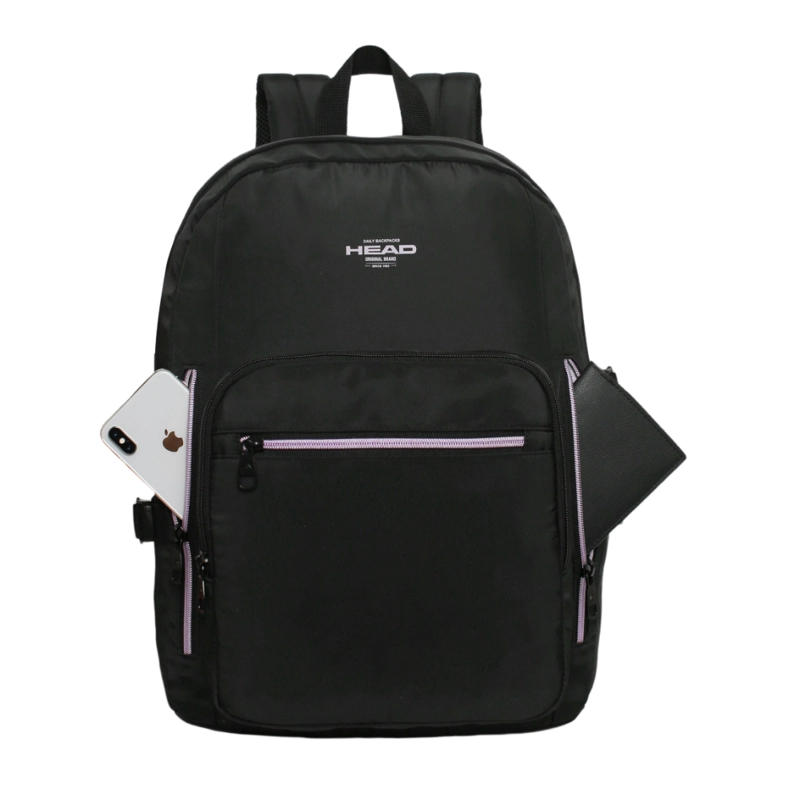 MOCHILA MUJER NOTEBOOK KONA NEGRO LILA HEAD - 2