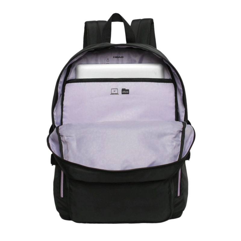 MOCHILA MUJER NOTEBOOK KONA NEGRO LILA HEAD - 3
