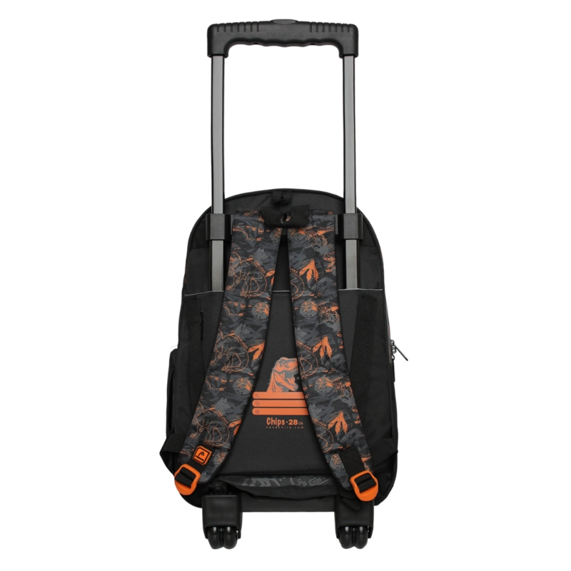 MOCHILA CON RUEDAS INFANTIL CHIPS DINO NARANJO HEAD - 5