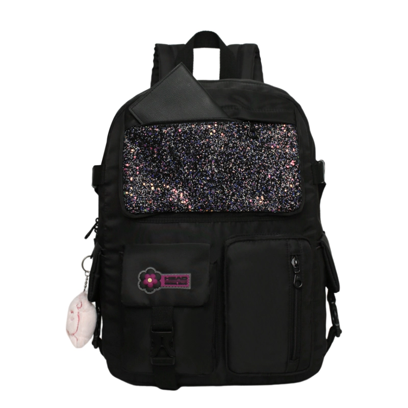 MOCHILA MUJER KAWAII FUSION GLITTER NEGRO HEAD - 2