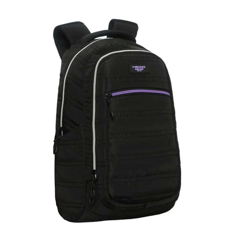 MOCHILA MUJER MAXIMA MICROFIBRA NEGRO LILA HEAD - 1