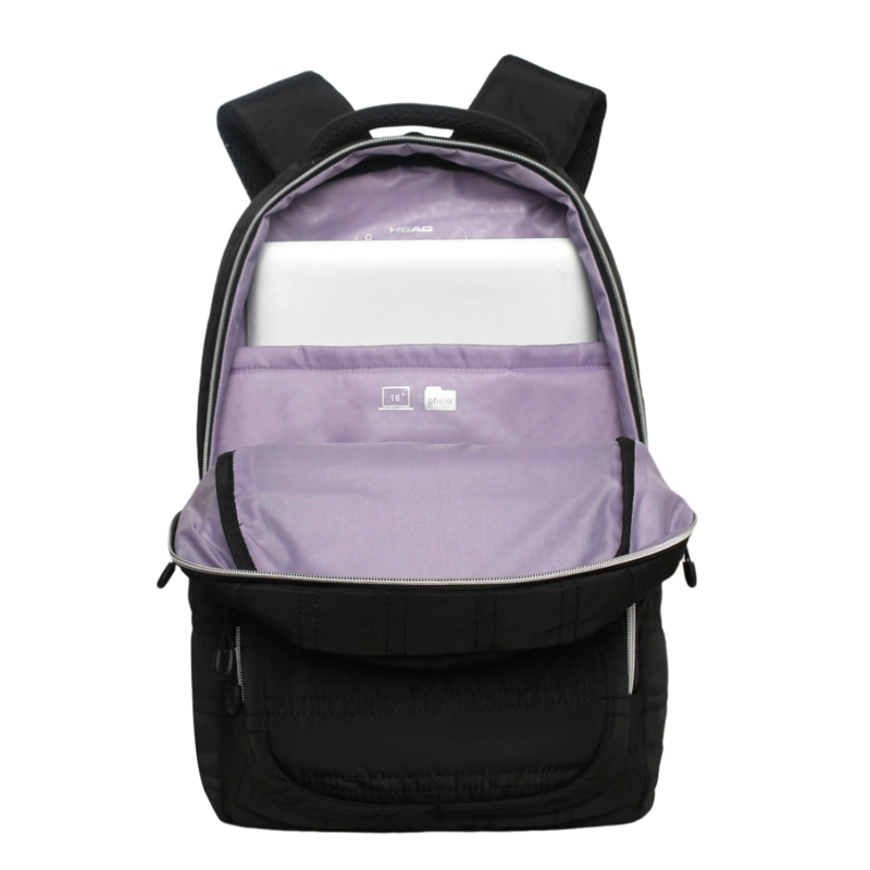 MOCHILA MUJER MAXIMA MICROFIBRA NEGRO LILA HEAD - 3