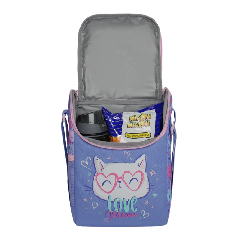 LONCHERA INFANTIL NIÑA FRESH GATO LILA HEAD - 4