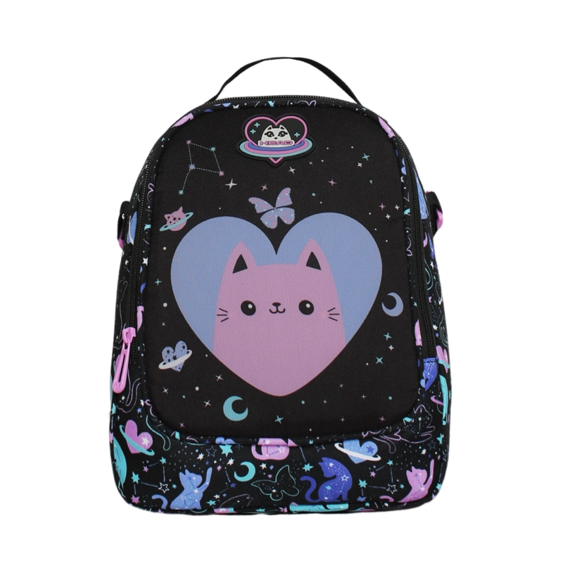 LONCHERA MUJER GREY SPACE CAT NEGRO HEAD - 2