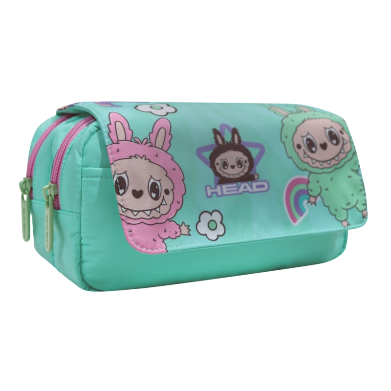 ESTUCHE INFANTIL NIÑA ERASER MUÑECOS TURQUESA HEAD - 1