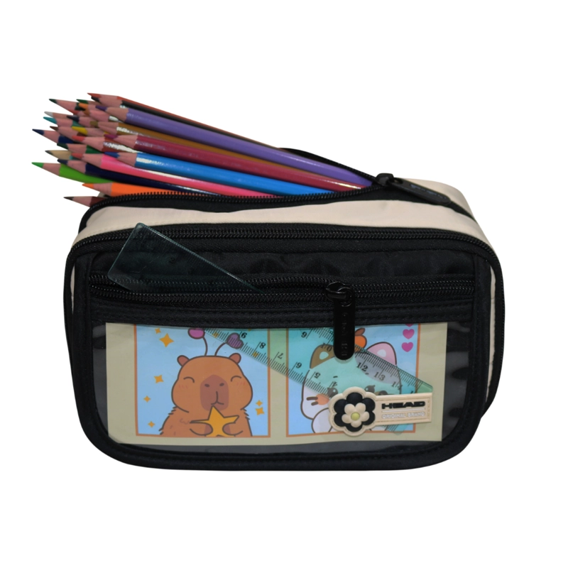 ESTUCHE MUJER PENCIL KAWAII BLOCK NEGRO HEAD - 3