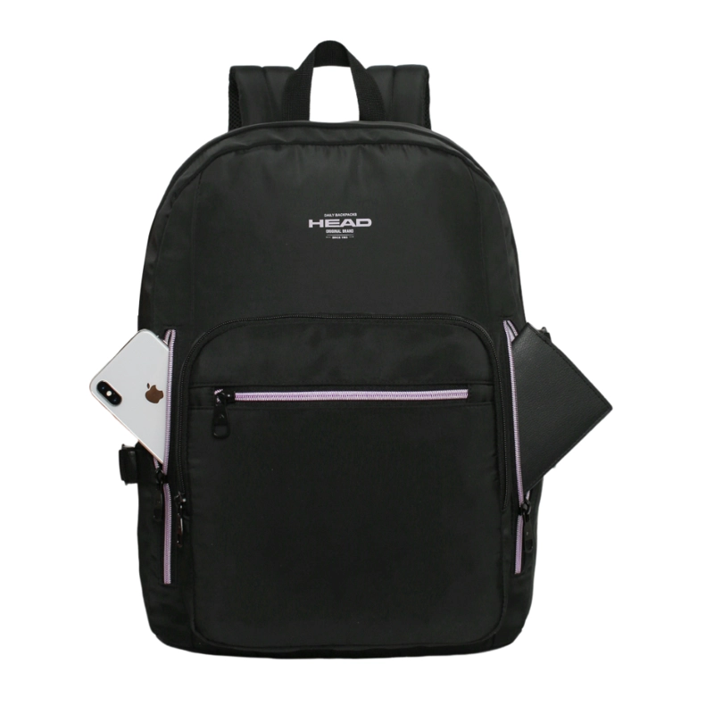 MOCHILA MUJER NOTEBOOK KONA NEGRO LILA HEAD - 2