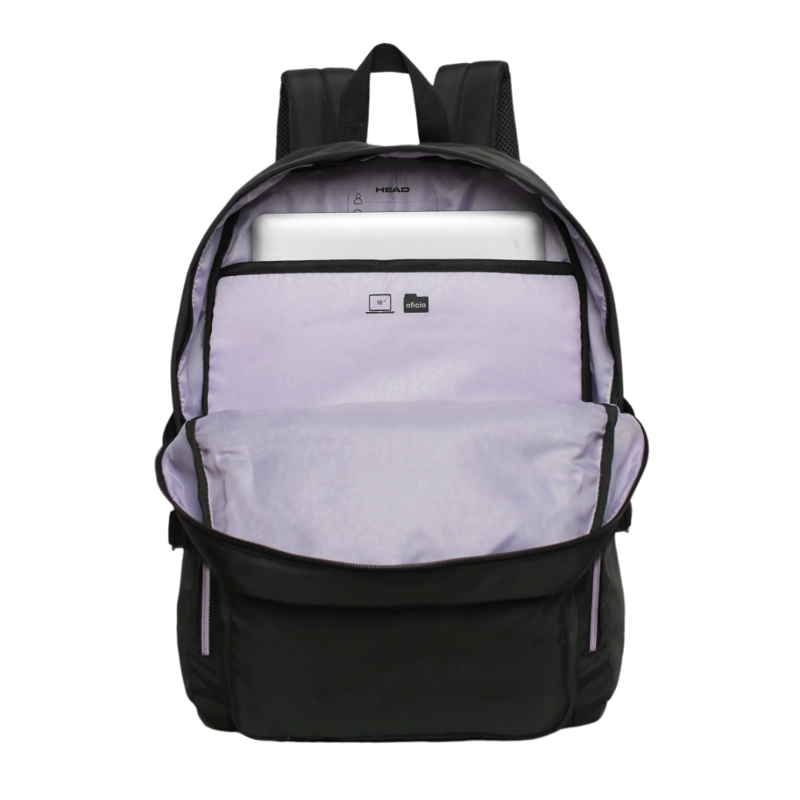 MOCHILA MUJER NOTEBOOK KONA NEGRO LILA HEAD - 3