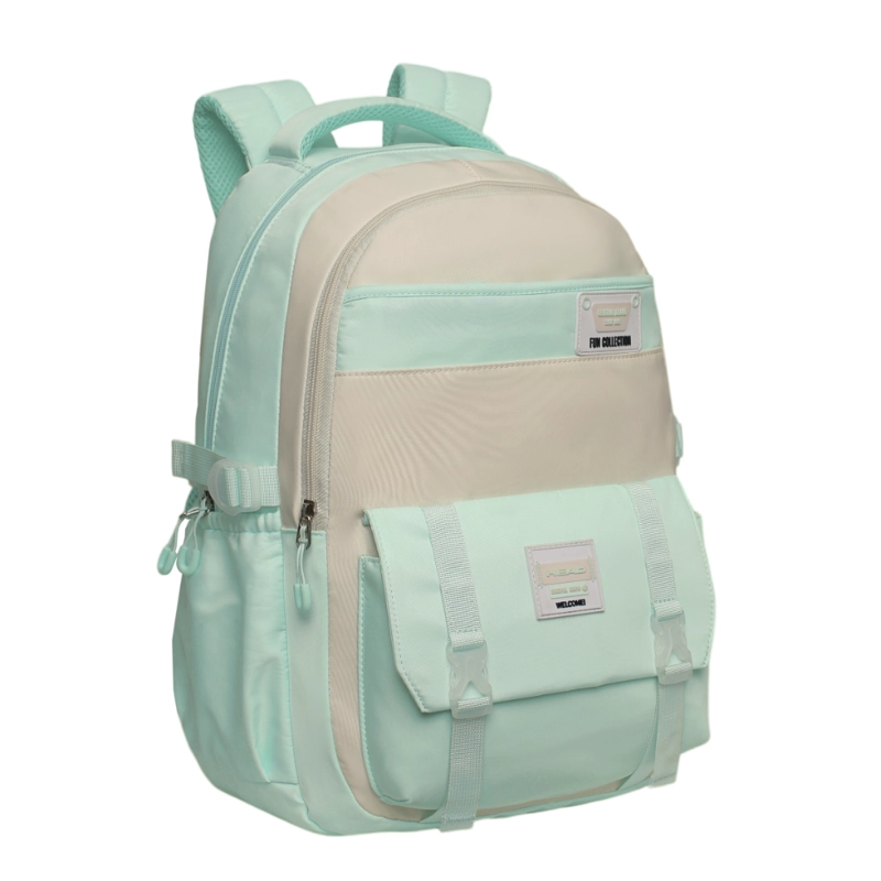 MOCHILA MUJER KAWAII VENZA COLOR BLOCK MENTA HEAD - 1