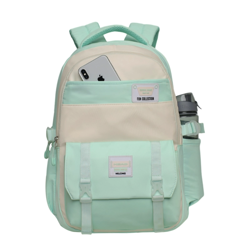 MOCHILA MUJER KAWAII VENZA COLOR BLOCK MENTA HEAD - 2