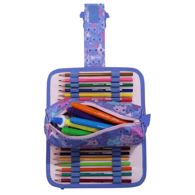ESTUCHE INFANTIL NIÑA CHERRY GATO LILA HEAD - 3
