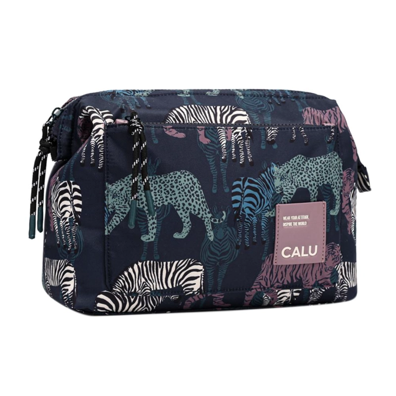 NECESER ORGANIZADOR LUCIANA ZEBRA AZUL CALU - 1