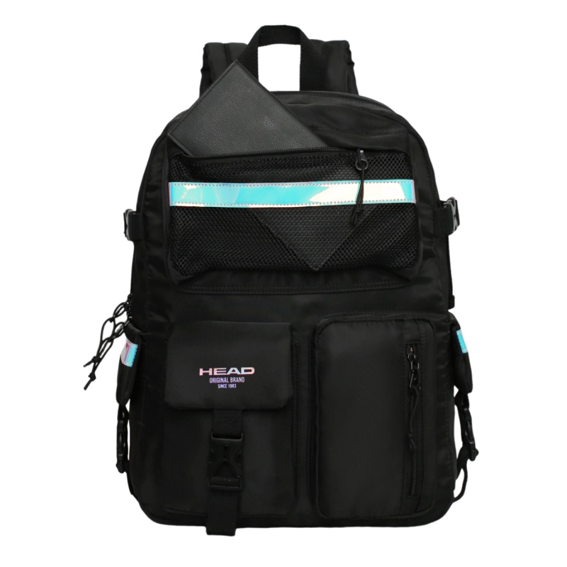 MOCHILA MUJER KAWAII ESCALADE HOLOGRAFICA NEGRO HEAD - 2