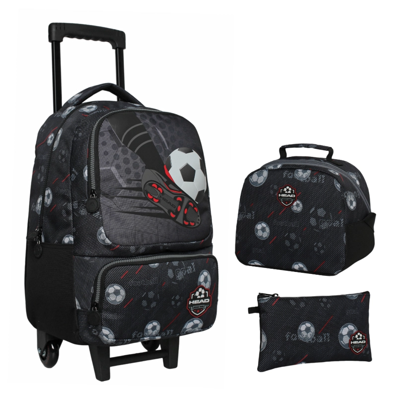 PACK BAKAN ESCOLAR (X3) NIÑO FUTBOL NEGRO HEAD - 1