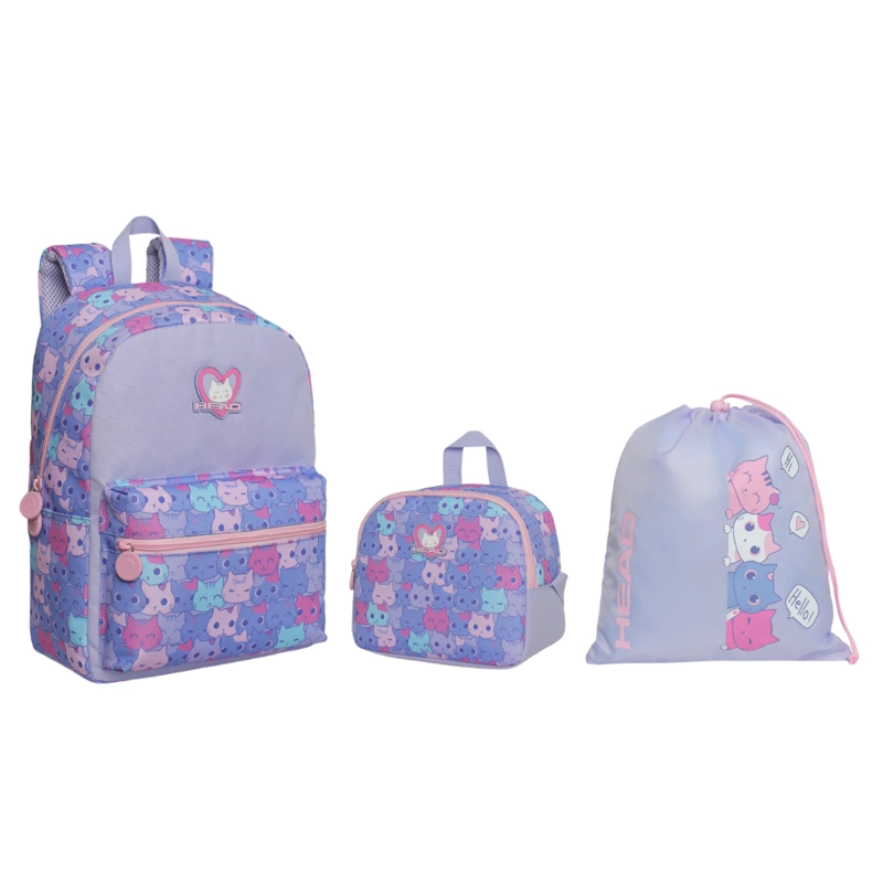PACK KIDS NIÑA (X3) MEOW LILA HEAD - 1