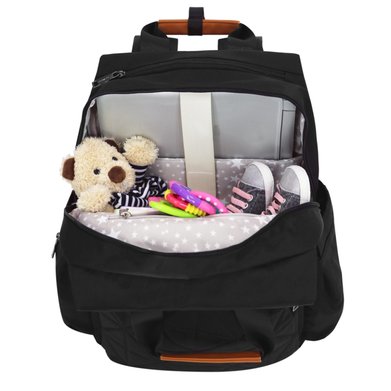 MOCHILA PAÑALERA MATERNAL NEW BLOOM NEGRA HEAD - 3