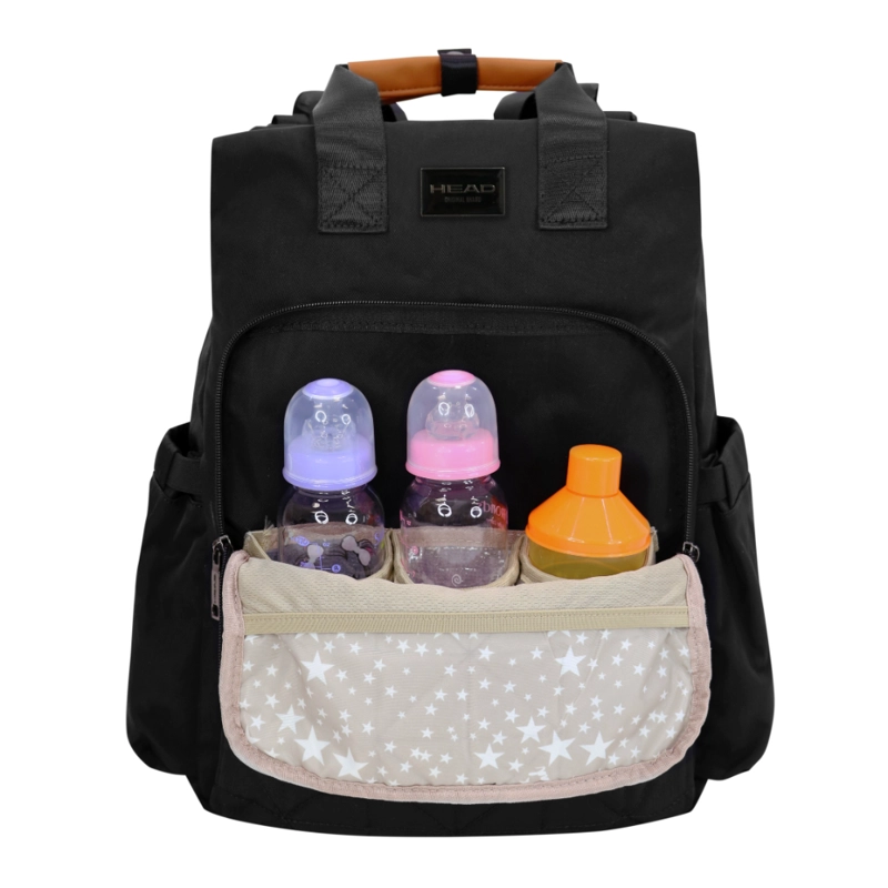 MOCHILA PAÑALERA MATERNAL NEW BLOOM NEGRA HEAD - 4