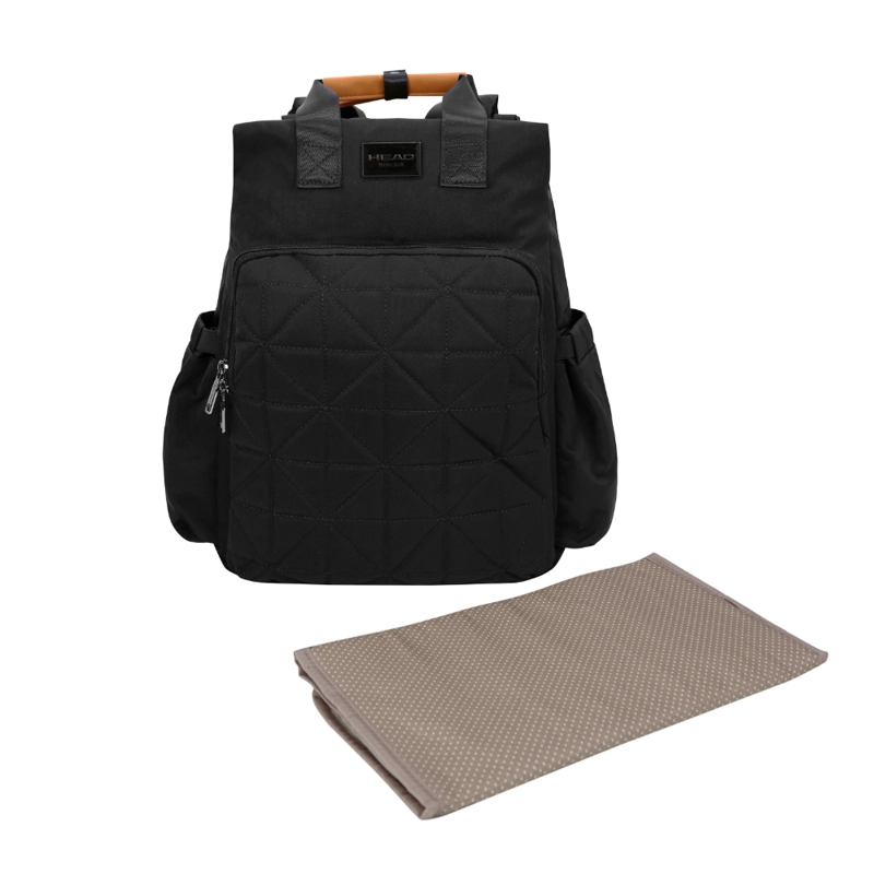MOCHILA PAÑALERA MATERNAL NEW BLOOM NEGRA HEAD - 7