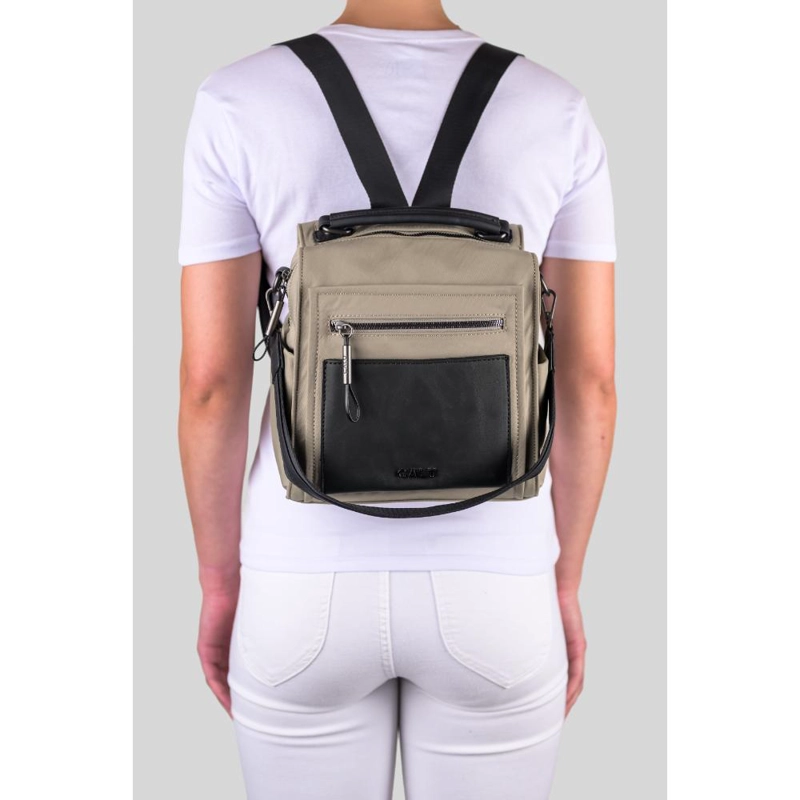 MOCHILA DOBLE USO ELEANOR BEIGE CALU - 7