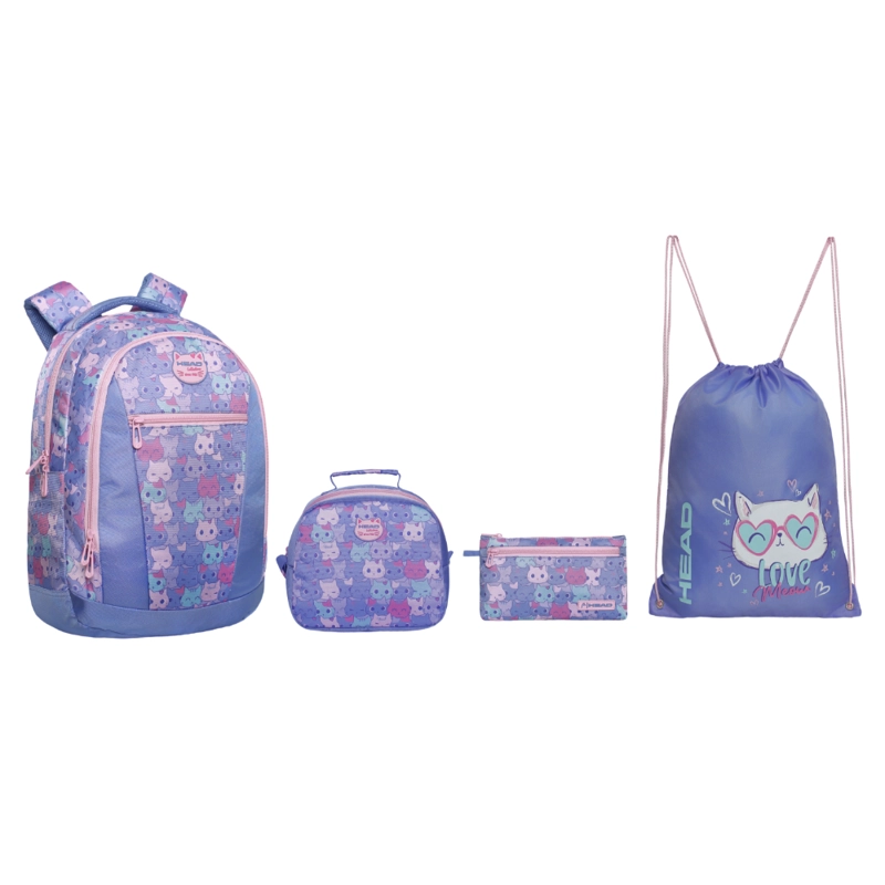PACK TOP ESCOLAR MUJER (X4) MEOW LILA HEAD - 1