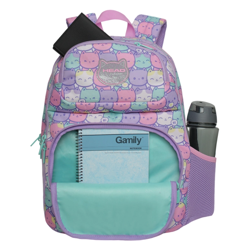 MOCHILA INFANTIL NIÑA FANTASY NEW GATOS PASTEL HEAD - 2
