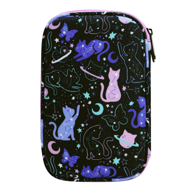 ESTUCHE INFANTIL NIÑA RIGIDO BOX SPACE CAT NEGRO HEAD - 7
