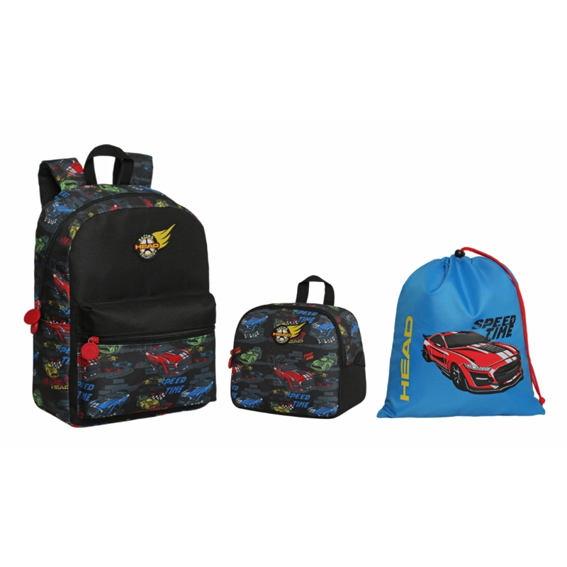 PACK KIDS NIÑO (X3) SPEED CAR NEGRO HEAD - 1