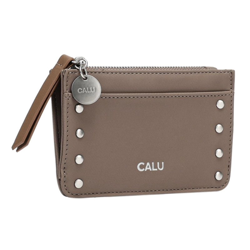 BILLETERA TARJETERO MONEDERO SOPHIE TAUPE CALU - 1