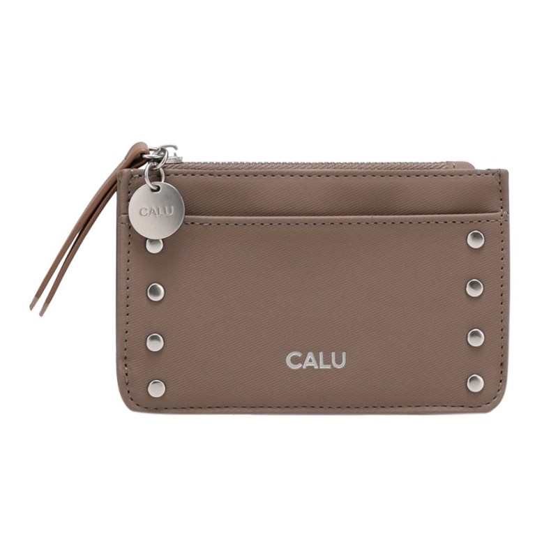 BILLETERA TARJETERO MONEDERO SOPHIE TAUPE CALU - 2