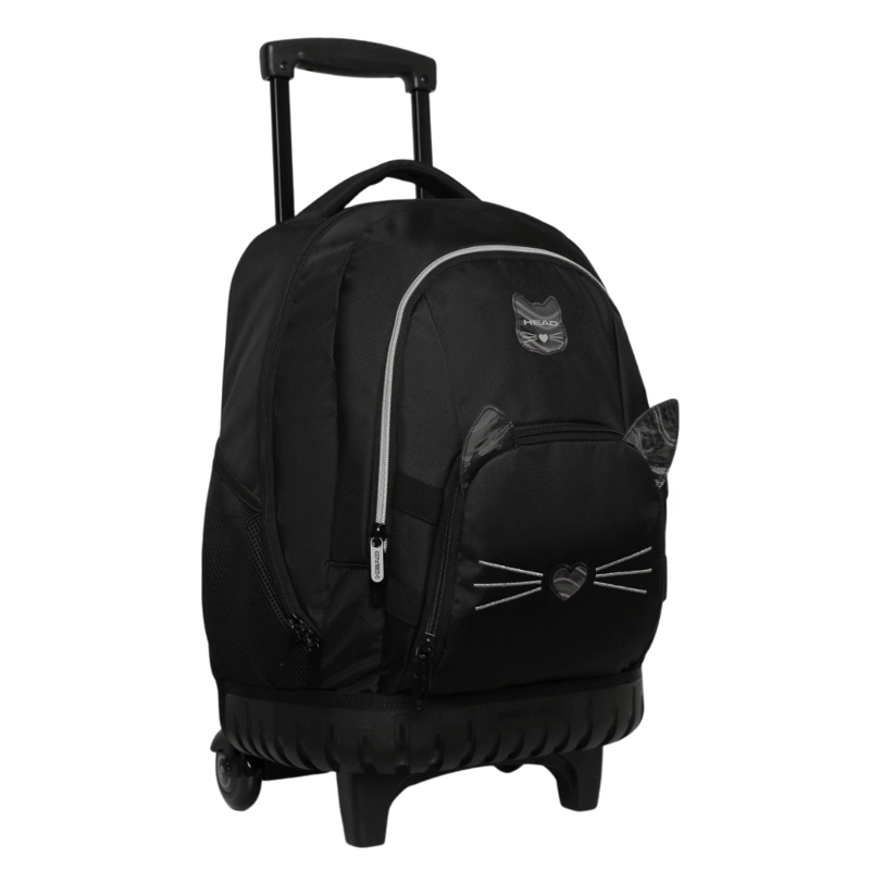 MOCHILA CON RUEDAS INFANTIL NIÑA NEW KODIAC CAT NEGRO HEAD - 1