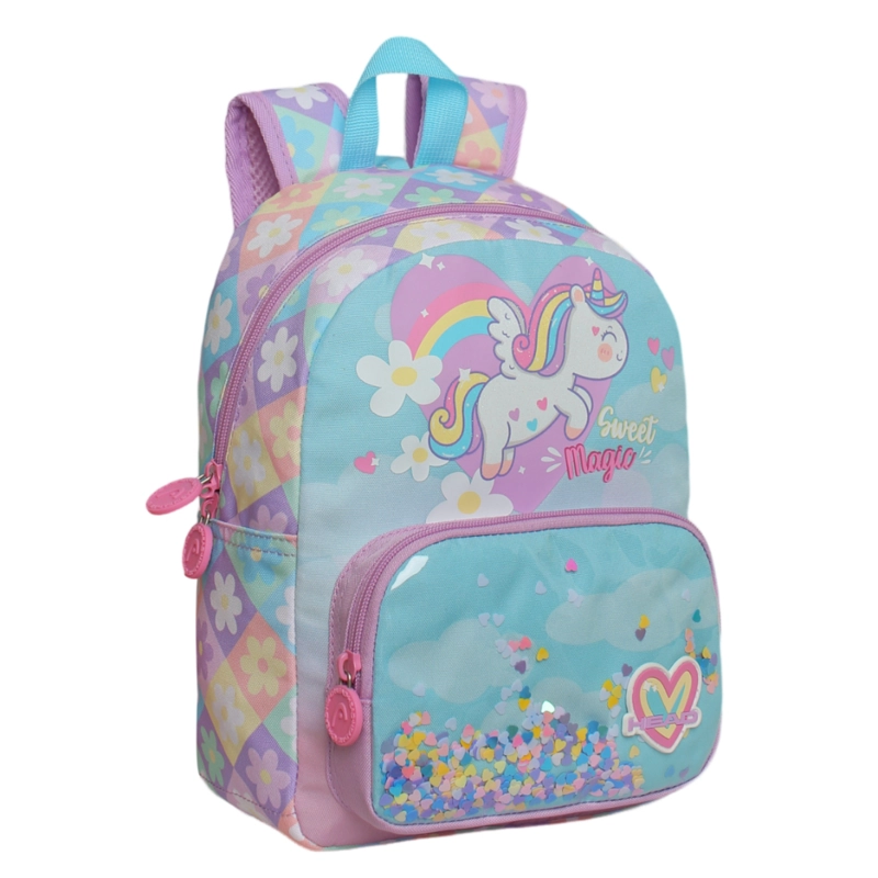 MOCHILA INFANTIL NIÑA POP UNICORNIO FLORES LILA HEAD - 1