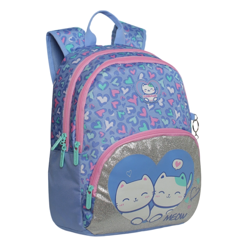 MOCHILA INFANTIL NIÑA GUM GATO CORAZON LILA HEAD - 1