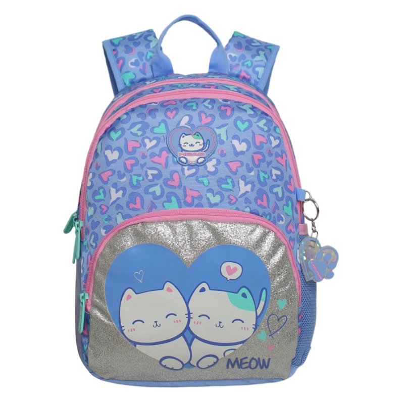 MOCHILA INFANTIL NIÑA GUM GATO CORAZON LILA HEAD - 2