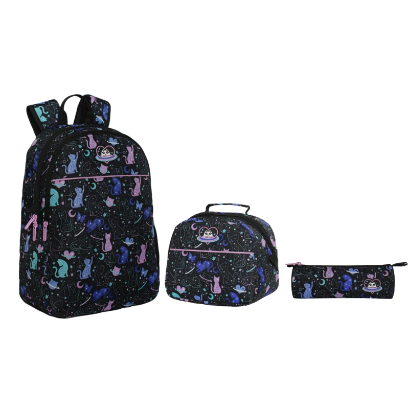 PACK COOL ESCOLAR (X3) NIÑA SPACE CAT NEGRO HEAD - 2