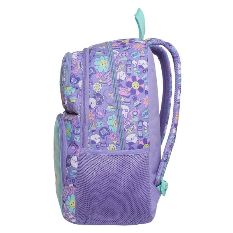 MOCHILA INFANTIL NIÑA FANTASY EMOTICONES LILA HEAD - 4