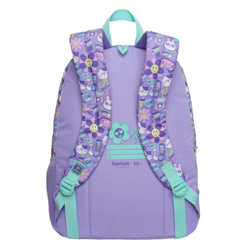 MOCHILA INFANTIL NIÑA FANTASY EMOTICONES LILA HEAD - 5