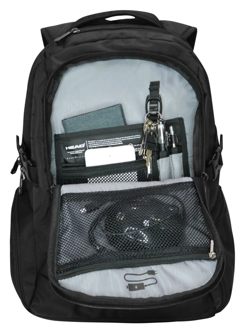 MOCHILA PORTA LAPTOP TITAN USB NEGRA HEAD - 4