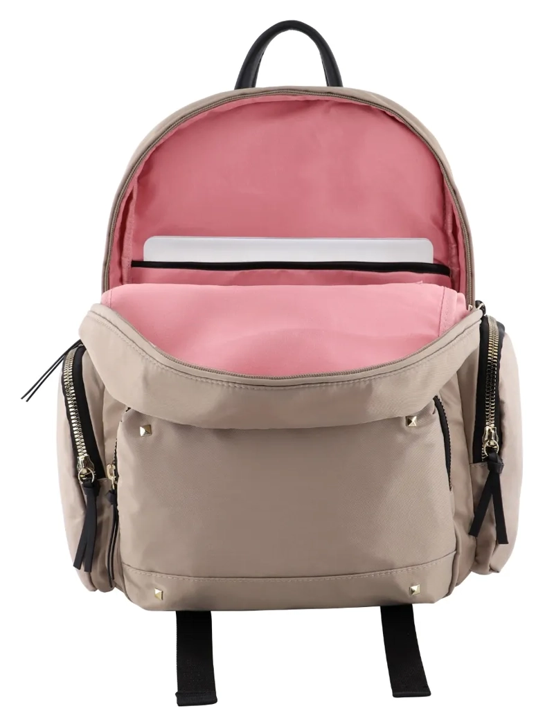 MOCHILA GOLD EJECUTIVA TACHAS BEIGE MUJER HEAD - 4