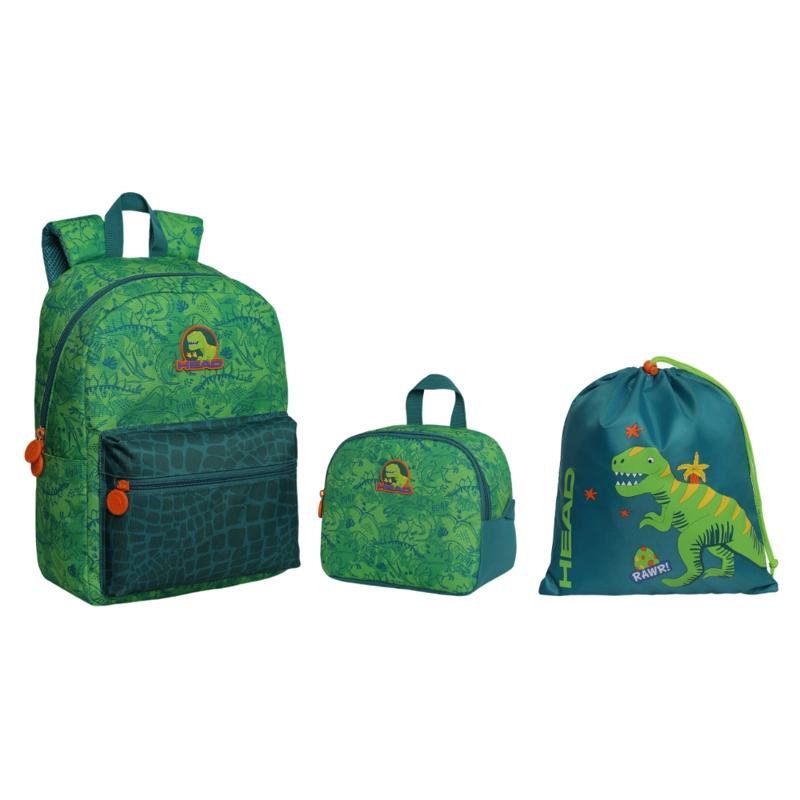 PACK KIDS NIÑO (X3) DINO VERDE HEAD - 1