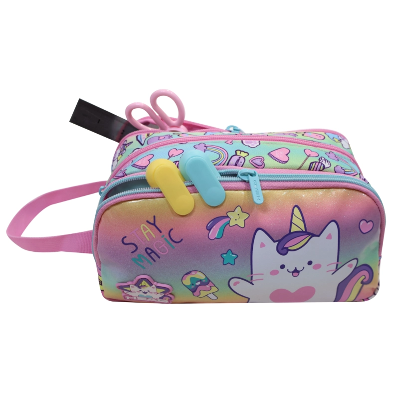 ESTUCHE INFANTIL NIÑA ATOS CAT FADED MULTICOLOR HEAD - 3