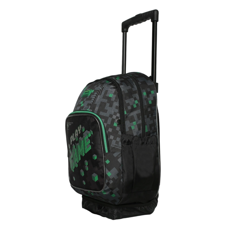 MOCHILA CON RUEDAS INFANTIL CHIPS GAMER NEGRO VERDE HEAD - 3
