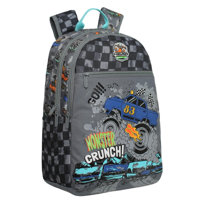 MOCHILA INFANTIL NIÑO BALLOON MONSTER TRUCK GRIS HEAD - 1