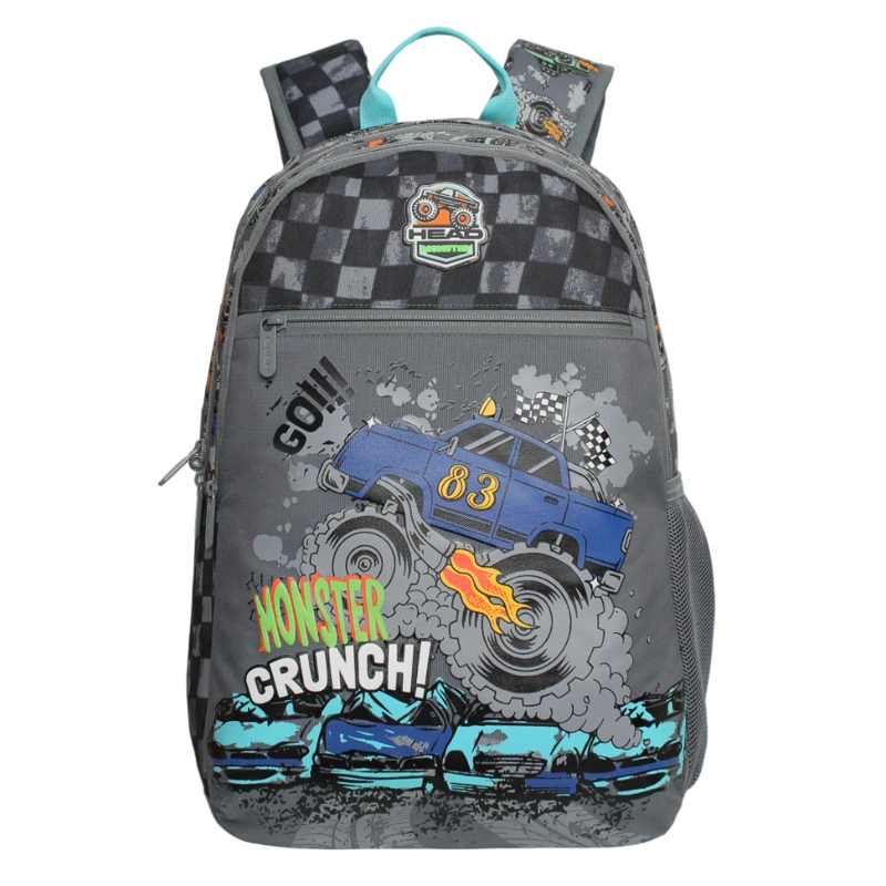 MOCHILA INFANTIL NIÑO BALLOON MONSTER TRUCK GRIS HEAD - 2