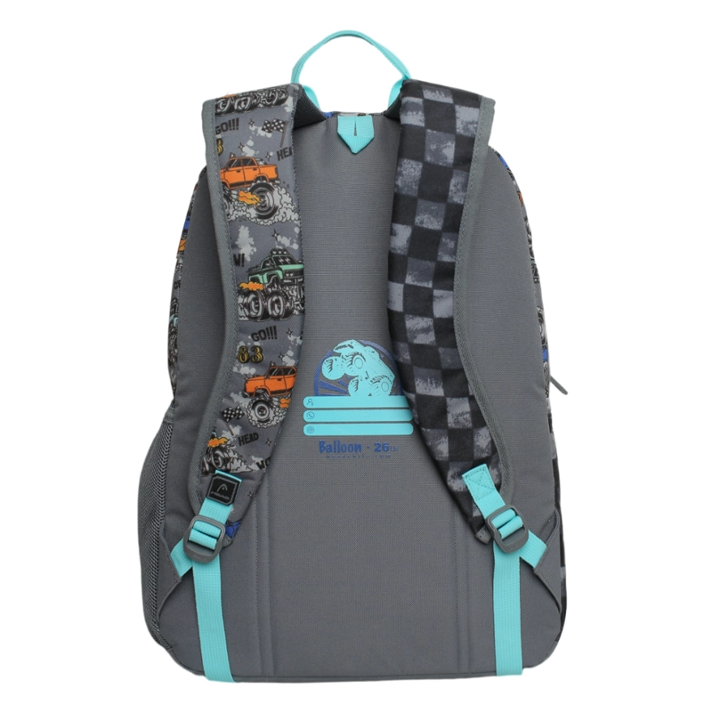 MOCHILA INFANTIL NIÑO BALLOON MONSTER TRUCK GRIS HEAD - 5