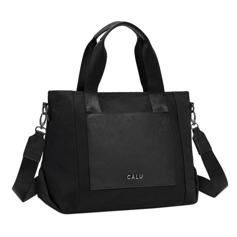 CARTERA GRAN TAMAÑO DOBLE ASA JESU NEGRO CALU - 1