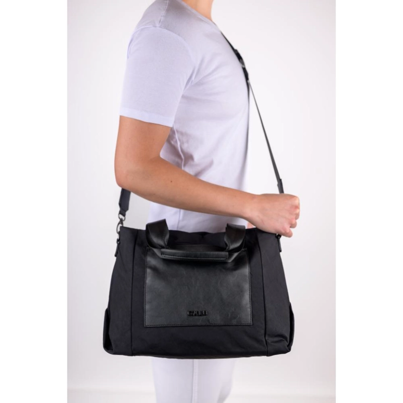 CARTERA GRAN TAMAÑO DOBLE ASA JESU NEGRO CALU - 8