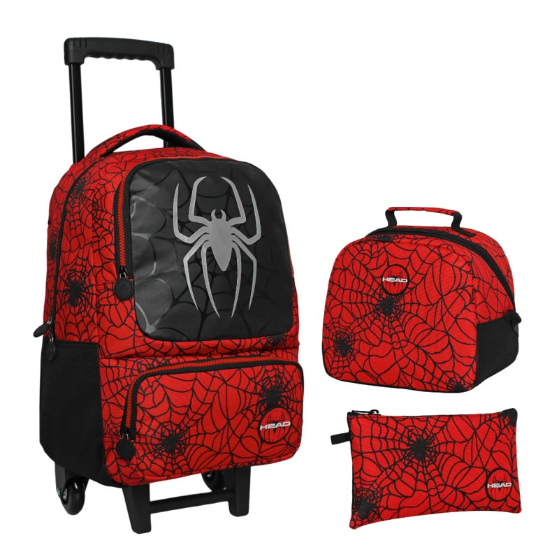 PACK BAKAN ESCOLAR (X3) NIÑO ARAÑA ROJO HEAD - 1